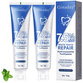 2 Pcs Hydroxyapatite Toothpaste, Fluoride Free Formula Protection Enamel and Tooth Strengthening, Gentle Mint for Oral Health Fresh Breath.