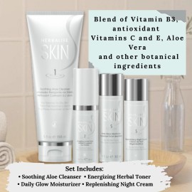 Herbalife SKIN Care Set for Normal to Dry Skin Cleanser Toner Moisturizer Night Cream