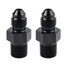 EVIL ENERGY 3AN Male Flare to 1/8" NPT Pipe Fitting Adapter Aluminum Straight Black 2PCS