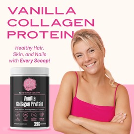 Collagen Peptides Protein Powder for Women – PCOS Supplement Formulated with Inositol, Ashwagandha & Turmeric, Supports Thicker Healthy Hair, Skin, Nail, Muscle & Weight Goals, Vanilla by VITA-PCOS