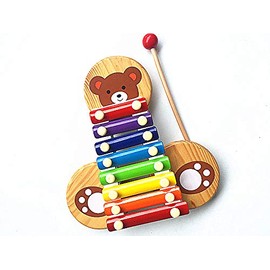 Fun World Toys Wooden Teddy Bear Shaped 8 keys Xylophone