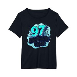 97 and Eternally Cool Birthday Gift for Seniors T-Shirt, Women's Plus, Black