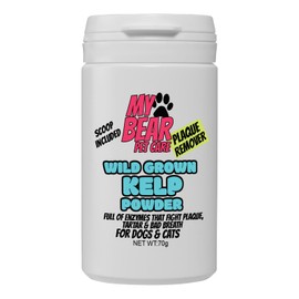 Kelp Seaweed Powder 70g Food Topper, Plaque & Tartar Remover for Dogs & Cats, Naturally Freshens Breath, Hygiene Dental Care Formula, Fights Teeth & Gum Disease | Natural Supplement for Coat Growth