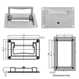 Aramox Recessed Pull Handles, Recessed Pull Handles Spring Loaded Lifting Heavy Duty Zinc Alloy Flush Lift Pull Handles for Boat Trailer RV