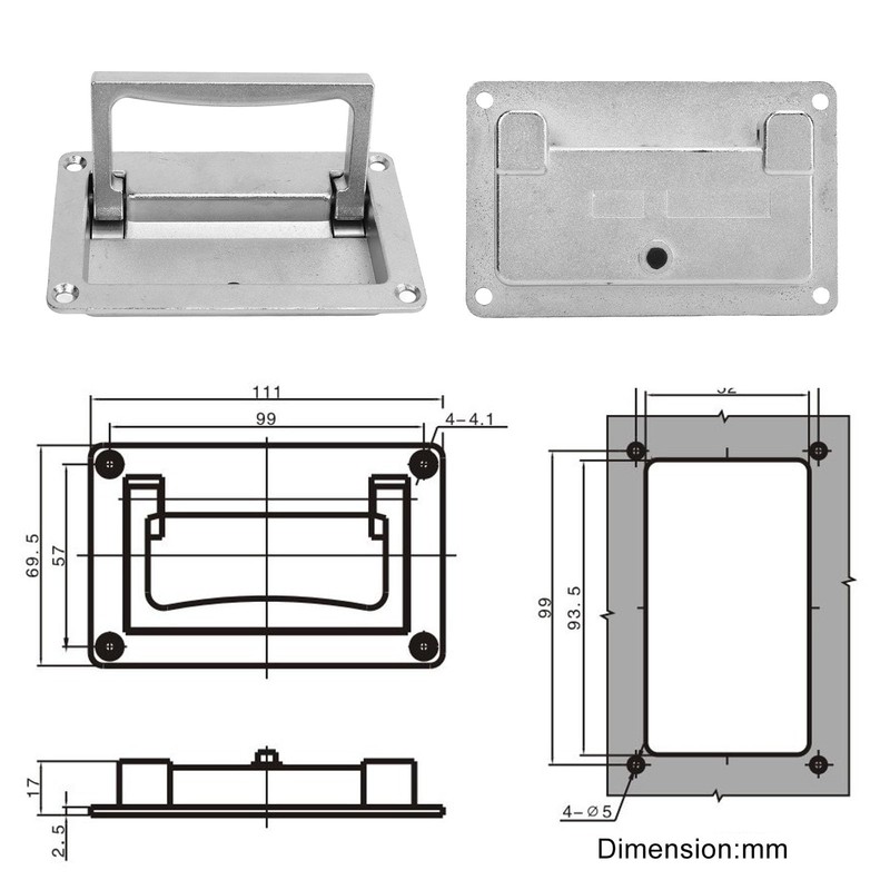 Aramox Recessed Pull Handles, Recessed Pull Handles Spring Loaded Lifting