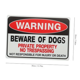 SUPVOX 2Pcs Beware of Dog Sign Durable Iron Warning Sign for Garden Decor Protects Against Dog Versatile Outdoor Use Alert Passersby with Notice