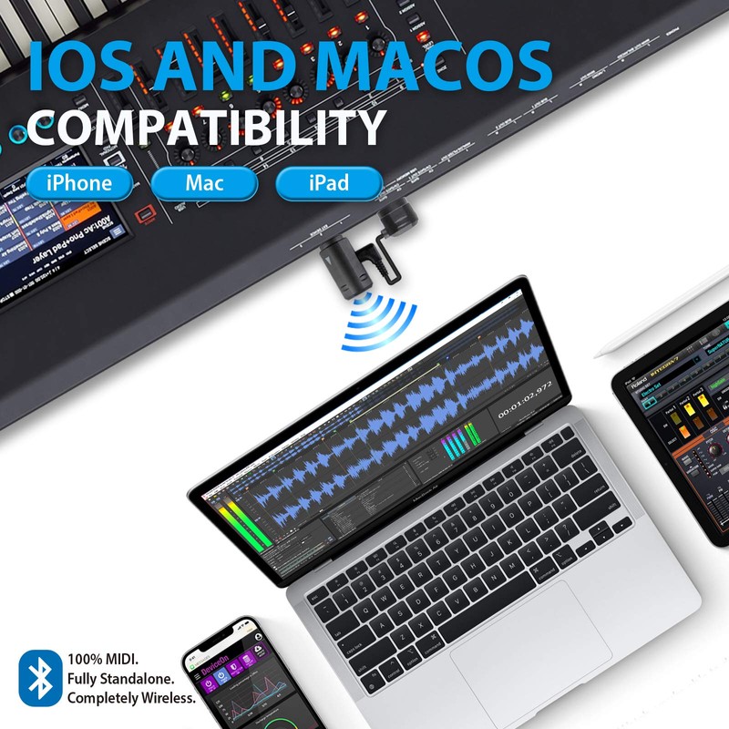 Xvive MD1 Wireless MIDI Bluetooth 5 Adapter - MIDI Split/Merge