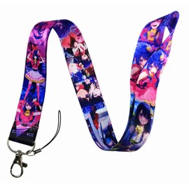 Pinstant Oshi no Ko My Favorite Idol Ai Hoshino Anime Manga 17.7" Neck Lanyard Keychain Holder ID Badge Mobile Phone Pin Strap