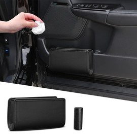 QZTYTY Car Trash Can, Leather Vehicle Trash Bin, Car Dustbin Garbage Organizer Holder, Universal Interior Accessories Foldable Hanging Mini Cars Storage Bag Container Fits for Car, Home (Black)