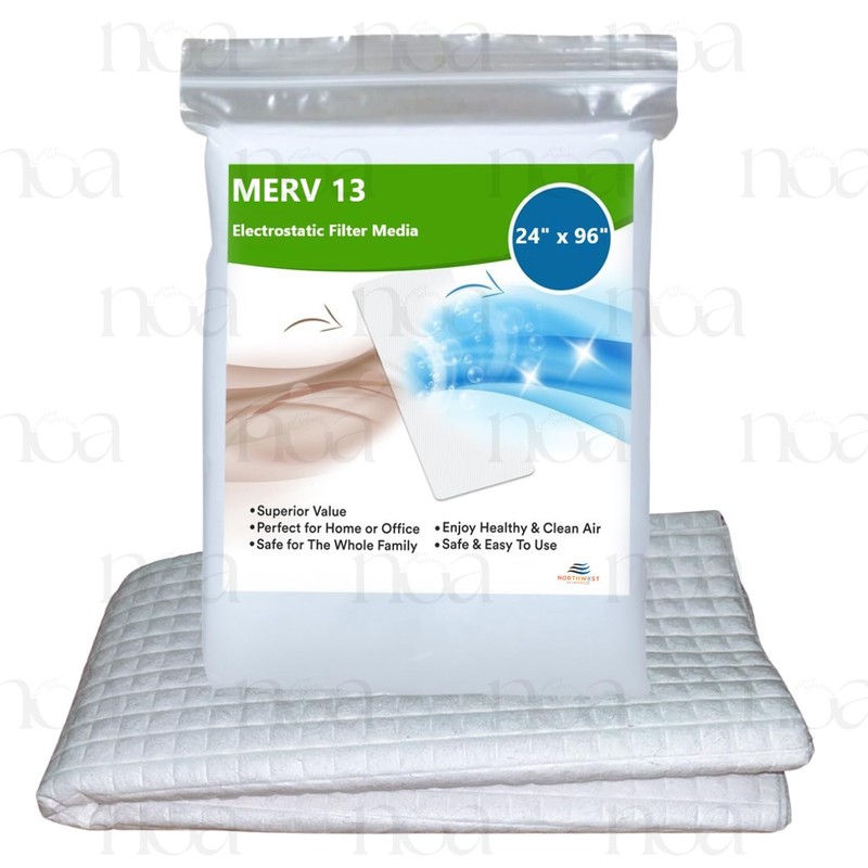 NORTHWEST ENTERPRISES MERV 13 Filter Media, Cut to Fit, Washable