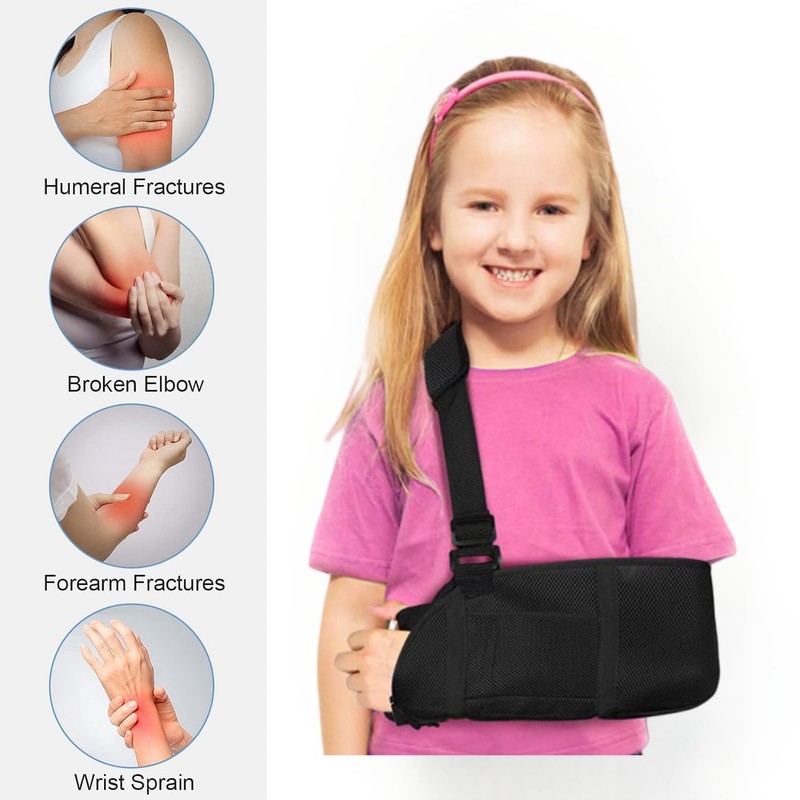 Kids Arm Sling for Shoulder Injury, Breathable Mesh Rotator Cuff