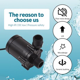 Submersible Water Pump DC 24V 90 Degrees Low Noise Mini Immersion Pump 12m Lift Brushless Motor 700L/H Boost Water Pump for Desktop Dishwasher / Fountain Aquarium / Water Heater