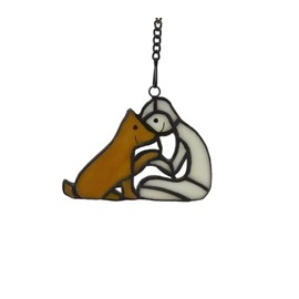 Rvplyy Stained Glass Window Hangings Dog Memorial Gifts for Loss of Dog, Pet Memorial Gifts for Dog Lovers, Loss of Dog Sympathy Gift, Dog Loss Memorial Gift for Women