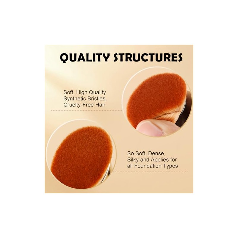 Brocha Kabuki Punta Plana Base Maquillaje Profesional Líquida Difuminar Líquido