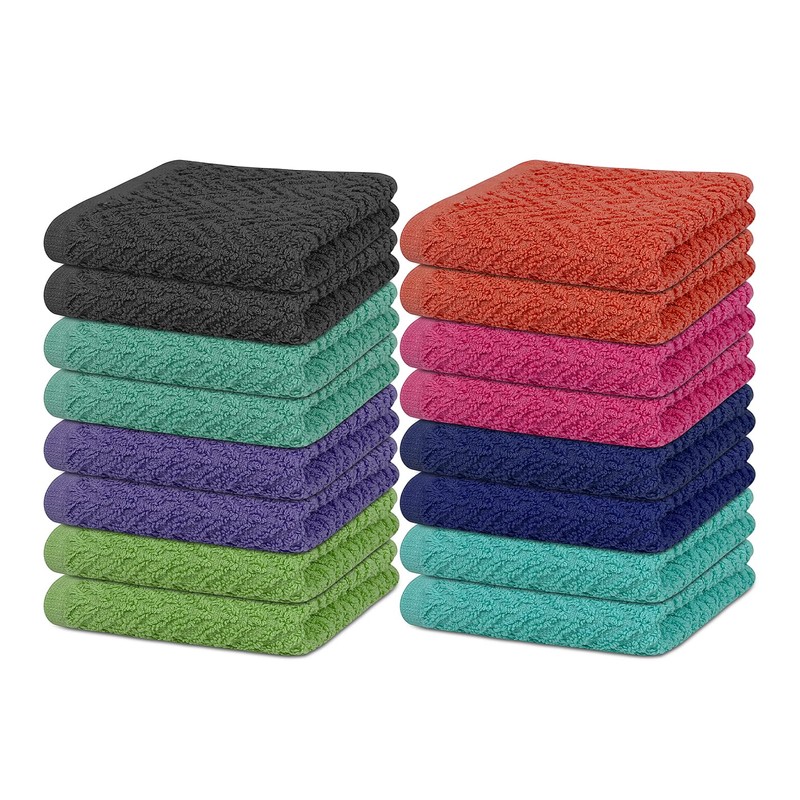 ZUPERIA - Paño de lavado en zigzag (16 unidades, surtidos)