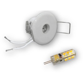 LICHT DISCOUNT LED Star Canopy Set of 10 White 40 mm Mini Recessed Spotlights 12 V 2W-140LM G4 LED Star Spotlights Warm White with SCH-30W Transformer