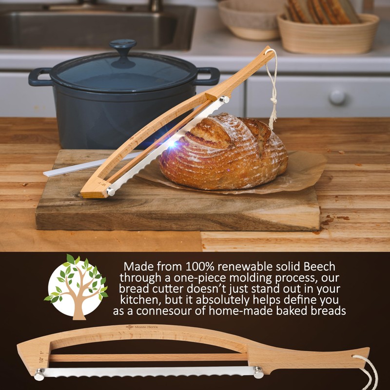 Adjustable Bread Knife for Homemade Bread with 1/2" and 1"