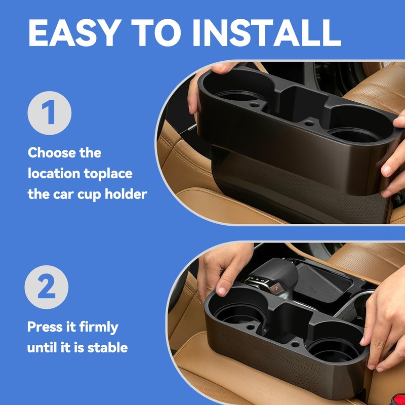 AULESSE 2PCS Seat Wedge Cup Holder for Car, Seat Gap
