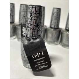 OPI Crackle Nail Polish SILVER SHATTER NL E62 Crackle Lacquer Create 2 Tone NEW