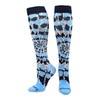 Crazy Tie Dye Socks Over the Calf (Navy/Columbia Blue/White, Small)