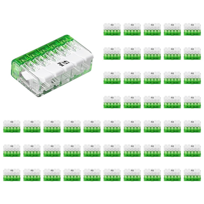 BELEKS Lever Nuts 12-24 AWG 5 Conductor Compact Wire Connectors,