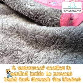 Waterproof Dog Blankets for Large Dogs, 41" x 31" Dog Blanket Washable, Soft Fluffy Flannel Pet Blanket Mat Cover for Bed Couch, Cute Print Puppy Blanket