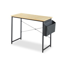 X-Pross Practical- Computer Desk, Laptop Workstation Minimalist Design and Additional Fabric Organizer on one Side., Dimensions 39x17 inches, Study Station Made of MDF Wood with Metal Frame: Beige