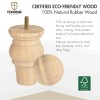 TCHOSUZ 4 Inch Wooden Furniture Legs,Solid Unfinished Bun Feet with