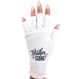 ManiGlovz - The Original UPF 50+ UV Light Protective Nail and Gel Manicure Gloves | Anti-UV Fingerless Gloves for Women | Bride's Squad