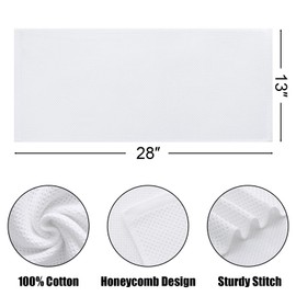 Kitinjoy 100% Cotton Waffle Weave Kitchen Towels, 4-Pack Super Soft and Absorbent Kitchen Dish Towels for Drying Dishes, Kitchen Hand Towels, 13 in x 28 in, White