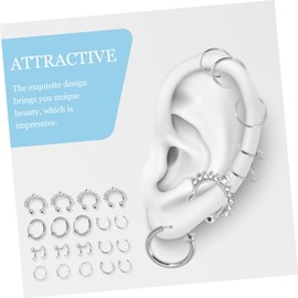 SAFIGLE 76 Pcs Nose Ring Set Nose Ring Cuff Fake Nose Piercing False Nose Hoop Man Nose Hoop Rings for Women Nose Jewelry No Piercing Nose Ring Non Piercing Nose Silver Stainless Steel