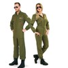 KarnevalsTeufel Combat Pilot Olive Green Overall for Men with Glasses
