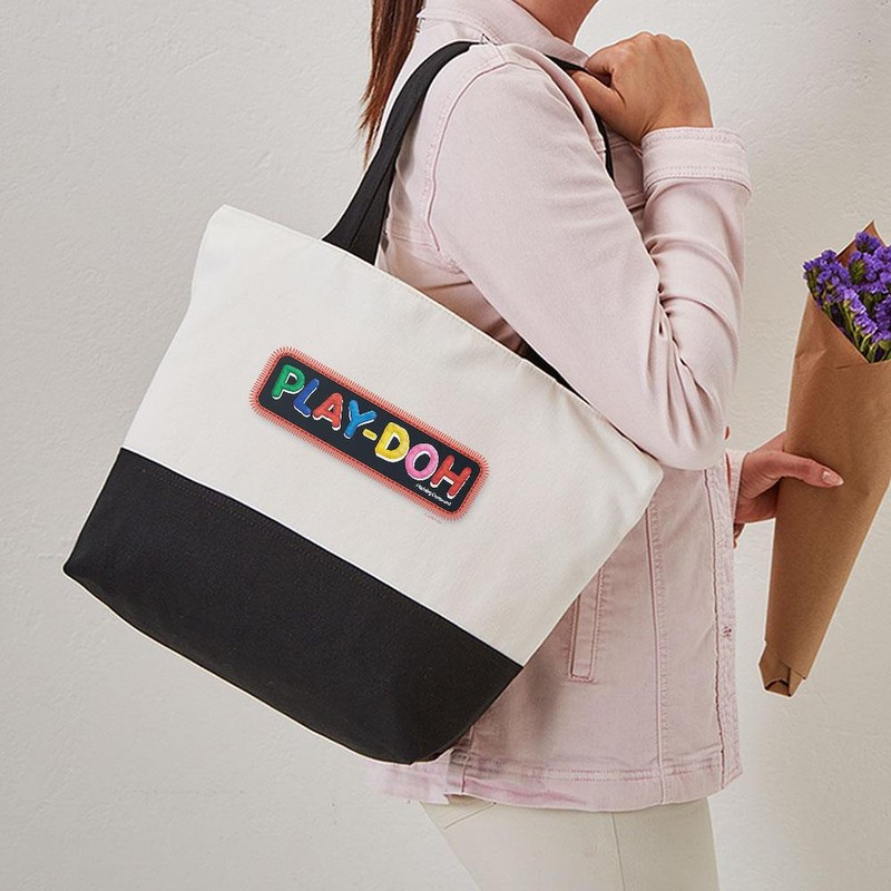 CafePress Play Doh Stitched Logo Canvas Tote Top Zipper Closure