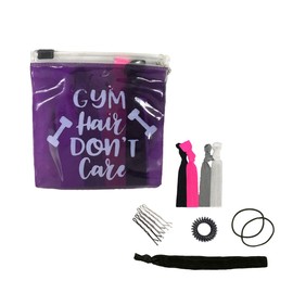 Gym Hair Don't Care 15 PC Hair Emergency Kit, Purple