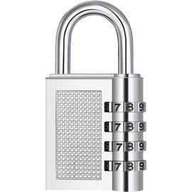 Combination Lock 4 Digit Padlock Zinc Alloy with Combination Code Combination Lock with Individually Adjustable for School Locker Gym