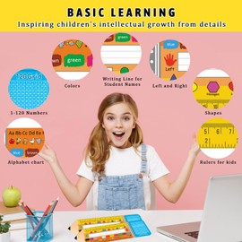 JUESMOS 36PCS Name Tags for Classroom Desks Multipurpose Traditional Manuscript Nameplates Student Desks Name Tags Stickers Desk Reference Nameplates for Preschool Kindergarten Classroom Decorations