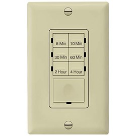 ENERLITES Countdown Timer Switch, Fan Switch Timer, Wall Light Timer Switch, Bathroom Timer Switch, 5 min – 4 hours, Night Light LED Indicator, Neutral Wire Required, UL Listed, HET06-I, Ivory