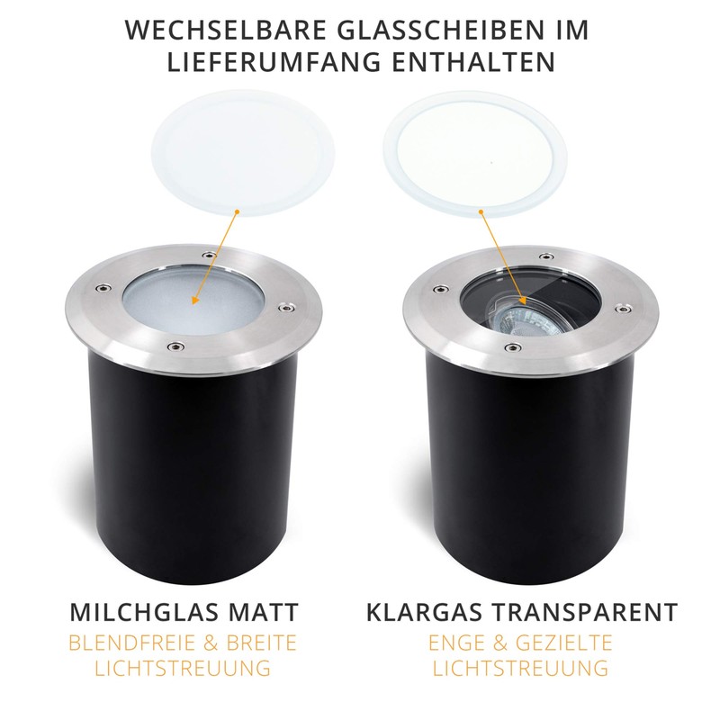 Juavi Pivoting Recessed Floor Spotlight with LED GU10