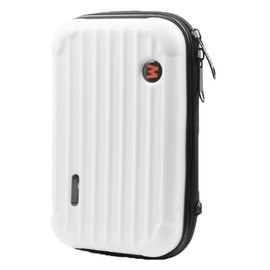 CERFFOOL Small Carrying Case for Insta360 Flow/Flow Pro PU Hard Case Protector Storage Bag Travel Bag Portable Bag with Side Strap Wrist Strap Inner Mount for Action Camera Accessories, White, Compact