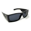 LOCS Hardcore Shades Sunglasses, Black Frame with Dark Lenses, Polycarbonate