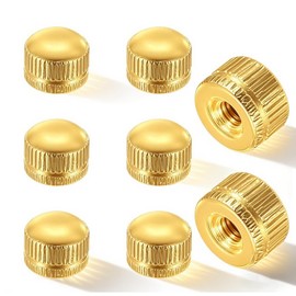 Screw Caps for Light Fixtures, Metal M4 Threaded Cap Nuts, 0.25 inch in Height x 0.35 inch in Diameter, 8 Packs Replacement for Outdoor Light, Pendant, Wall Sconce, Chandelier (Gold)