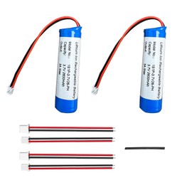 Seasider 3.7V 2600mAh Rechargeable Batteries Li-ion Battery with JST PH2.0 2Pin Connector for DIY Electronics Products, Toys, Lighting, Bluetooth Equipment-2pack