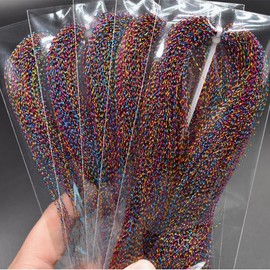 10 Packs Crystal Flash Fly Fishing Line Fly Tying Material for Fishing Lure Dry Flies (10 Packs Rainbow)