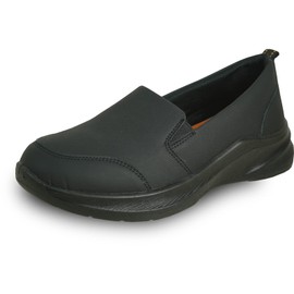 vangelo Professional Slip Resistant Women Slip On Work Shoe for Food Service Health Care Waitress Nurse ARIA-2 Black Size 8W