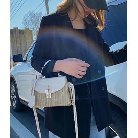 EMGILL Straw Beach Bags For Women Summer Bags Satchel Bag Small Purses Shoulder Bag Crossbody Square Bag Rattan Purse 2025