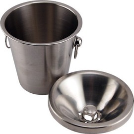 Franmara Bucket 9281SET Customizable 1.5 Qt. Brushed Stainless Steel Wine Tasting Spittoon, 8 1/4w x 8 1/4d x 8 1/4h (in), Silver