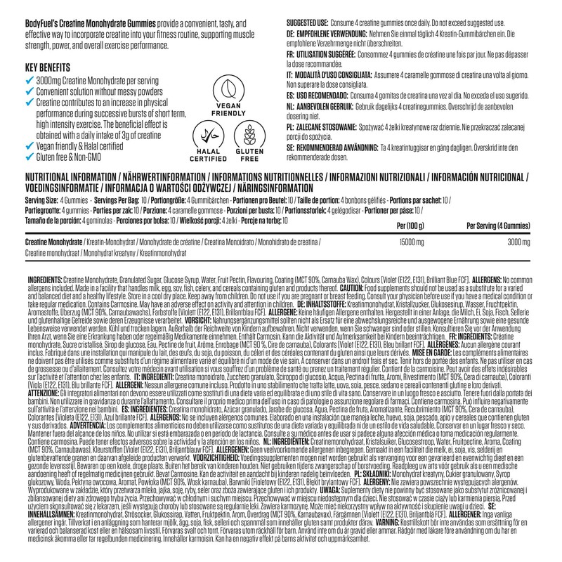 Applied Nutrition BodyFuel Creatine Gummies - 3g Creatine Monohydrate per