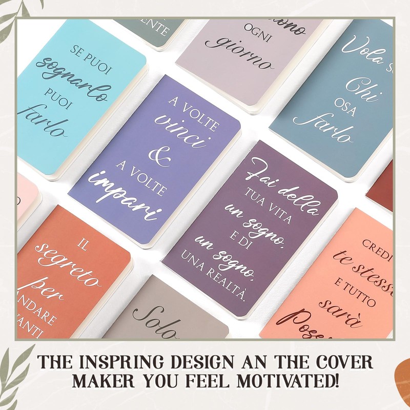 Sinmoe 24 Inspirational Notebook Coloured Mini Notepad Small Motivational Notebook