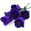 6 Purple Half Open Bud Wooden Roses for Crafts Custom
