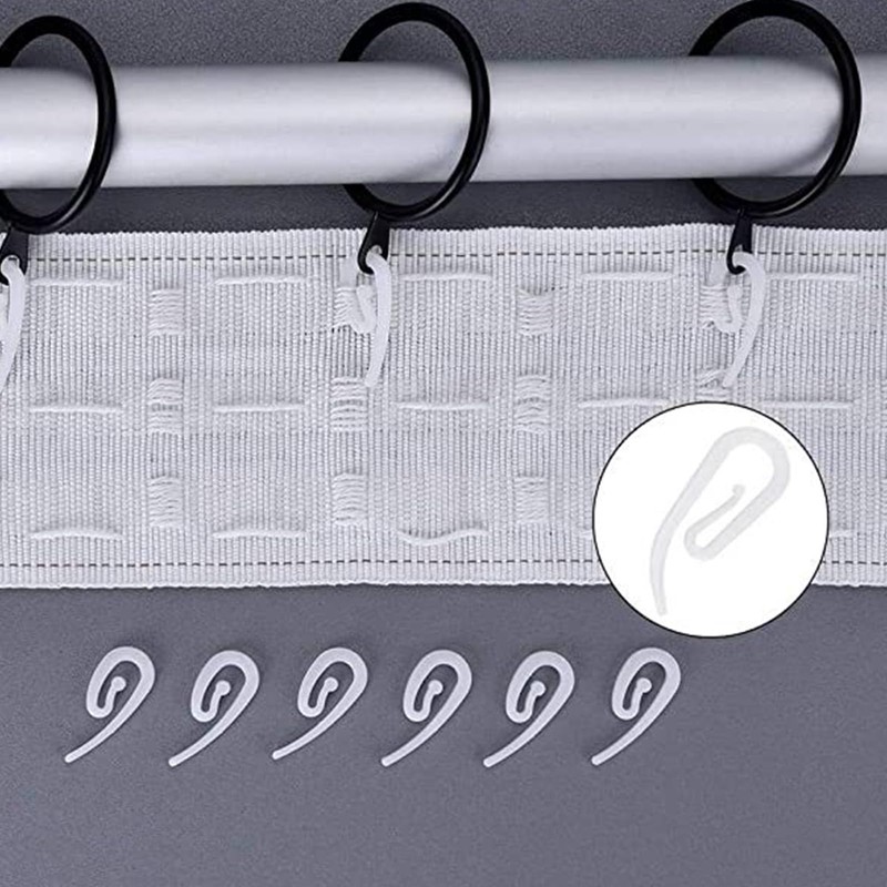XUTONG 150PCS Curtain Hooks, Metal Drapery Rings and Plastic Hooks,